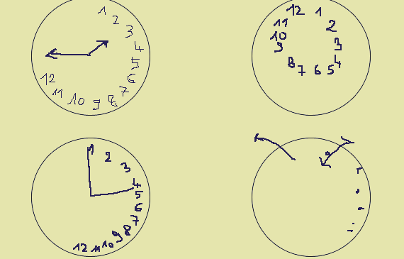 test du dessin de l'horloge