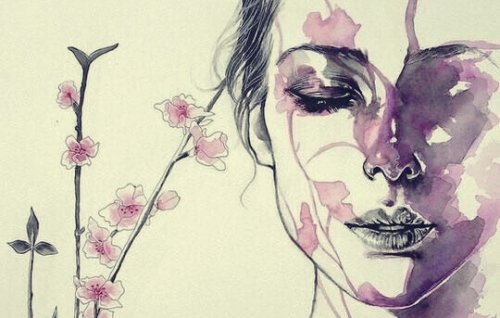 femme avec les yeux fermés