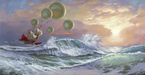 bateau voguant sur une mer agitée