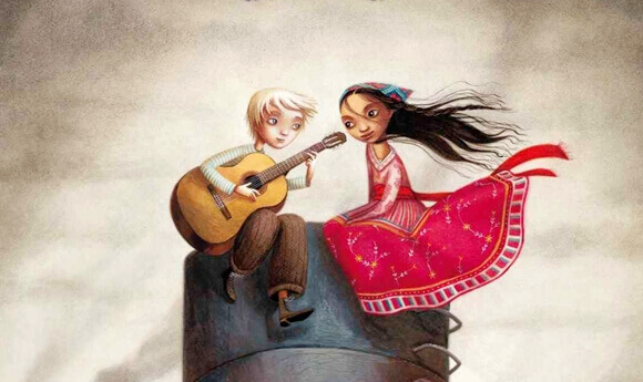 homme jouant de la guitare pour une femme
