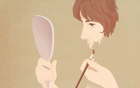 homme qui se peint