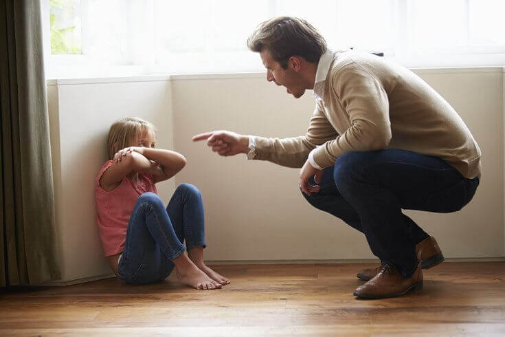 père punissant sa fille