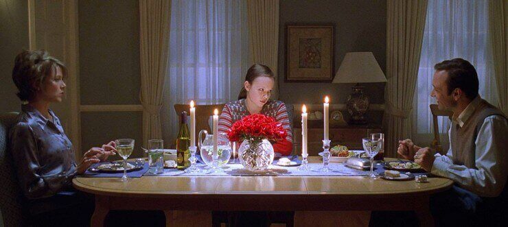 scène du dîner dans le film American Beauty