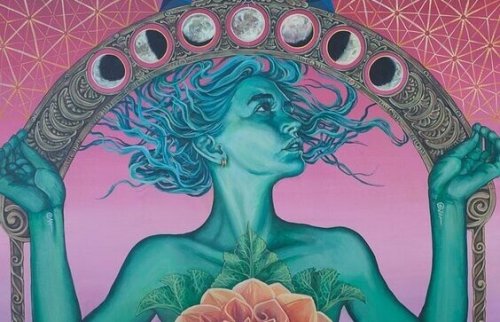 femme et lune