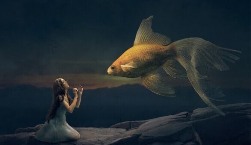 femme et poisson