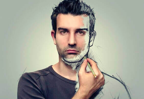 homme qui se dessine