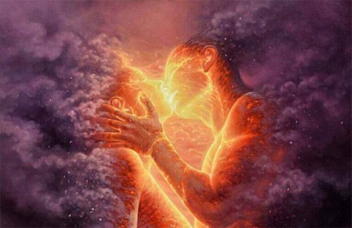 couple dans un feu