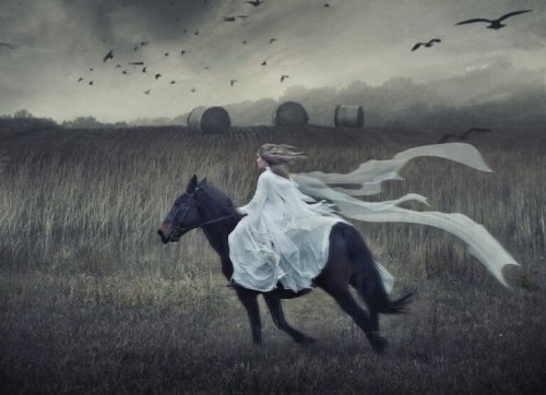femme sur un cheval représentant l'équilibre humain