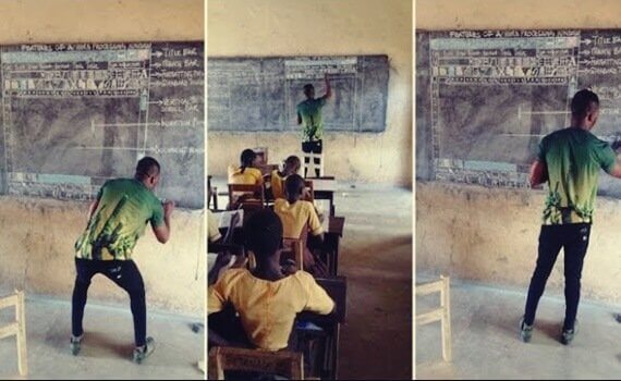 Attitude et inspiration : le professeur qui enseigne l'informatique au Ghana avec un tableau et une craie