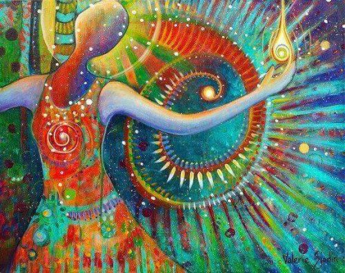 personnage coloré représentant la sagesse toltèque