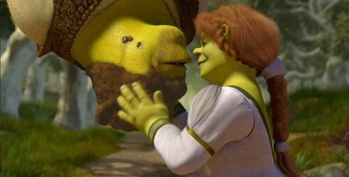 shrek et fiona qui s'embrassent, la fin de la solitude de shrek