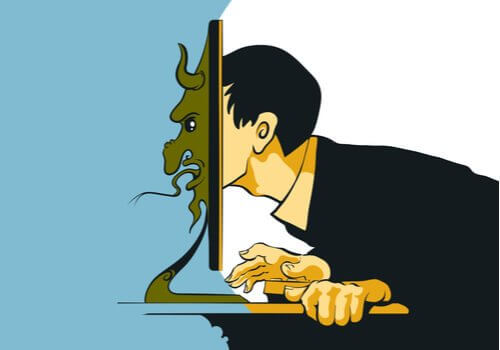 visage du troll sur les réseaux sociaux