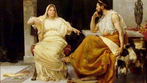 Aspasie de Milet avec un philosophe
