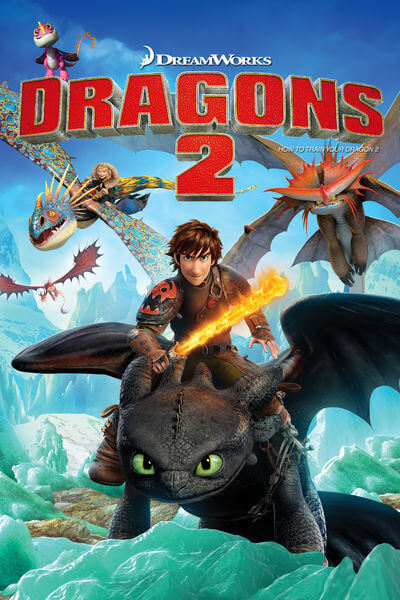 L'affiche du dessin animé Dragons 2