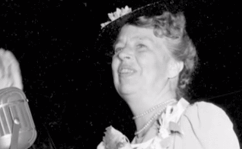 Eleanor Roosevelt pendant un discours