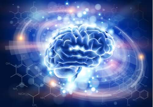 Un cerveau entouré de lumière représentant la psychologie holistique