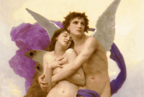 Une peinture du mythe d'Eros et Psyché