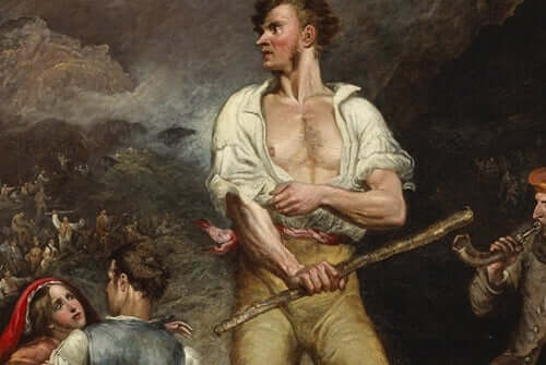 Peinture représentant Lord Byron en Grèce