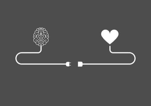 Un cerveau se connecte avec un coeur