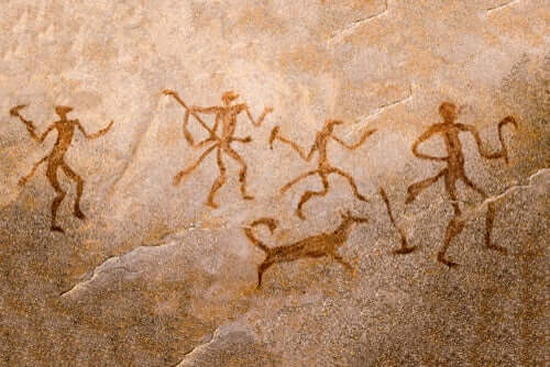 Des dessins dans une grotte