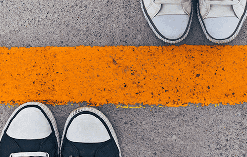 Une ligne représentant les limites personnelles