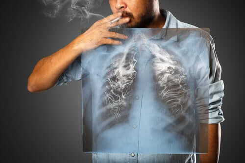Les poumons d'un homme qui fume