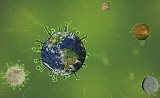 Le coronavirus symbolisé par la terre