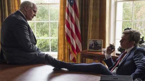 Le vice du pouvoir au cinéma, un film bourré de sarcasmes.