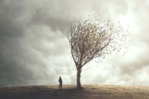 Un homme face à un arbre