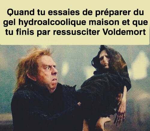 Un exemple de mèmes sur le coronavirus inspiré d'Harry Potter