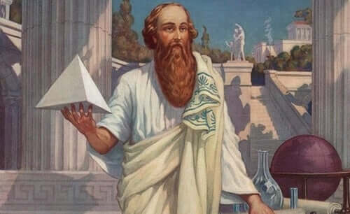 Une peinture mettant Pythagore en scène