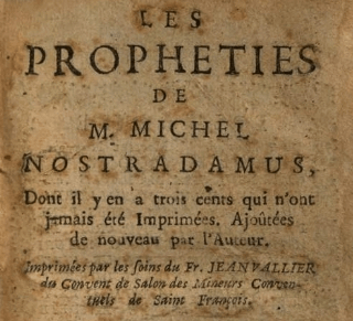 Une page des Prophéties de Nostradamus