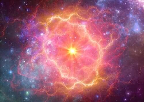 Les cellules en lumière d'une supernovae.