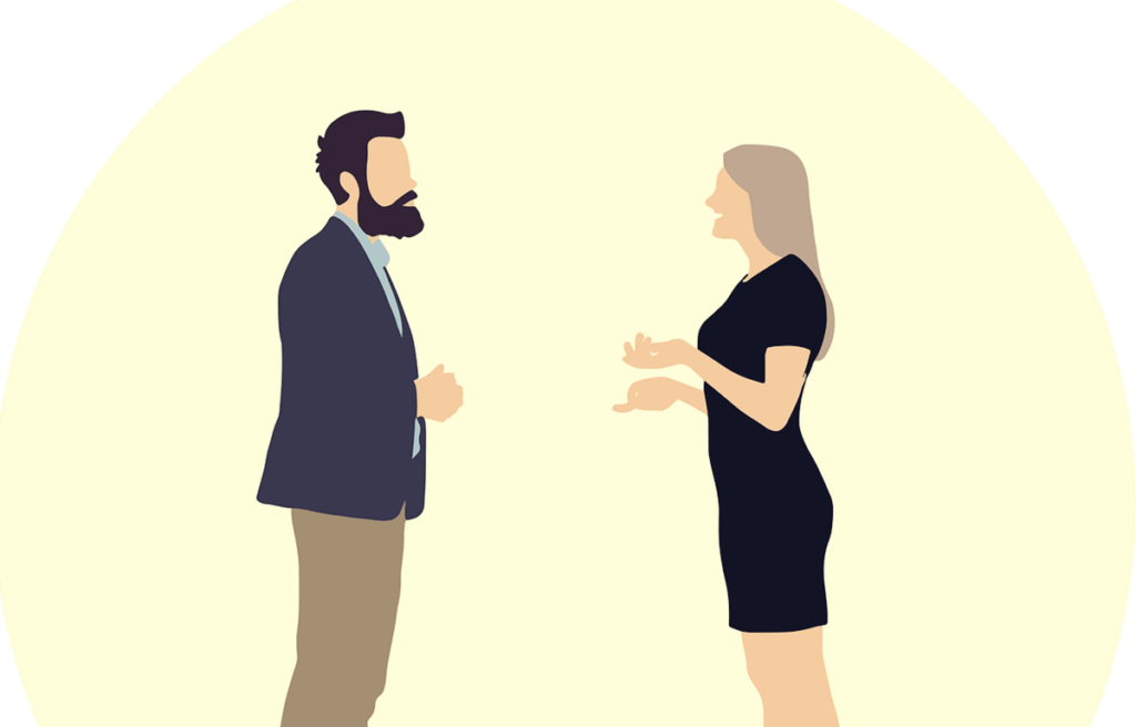 Un couple qui discute.