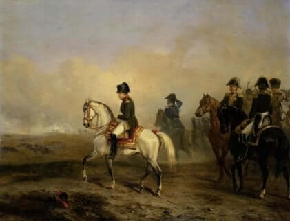 Peinture mettant en scène Napoléon. 