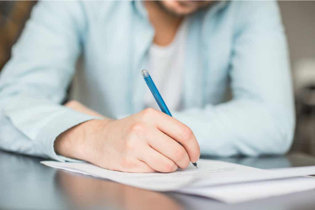 Exercice d'écriture.