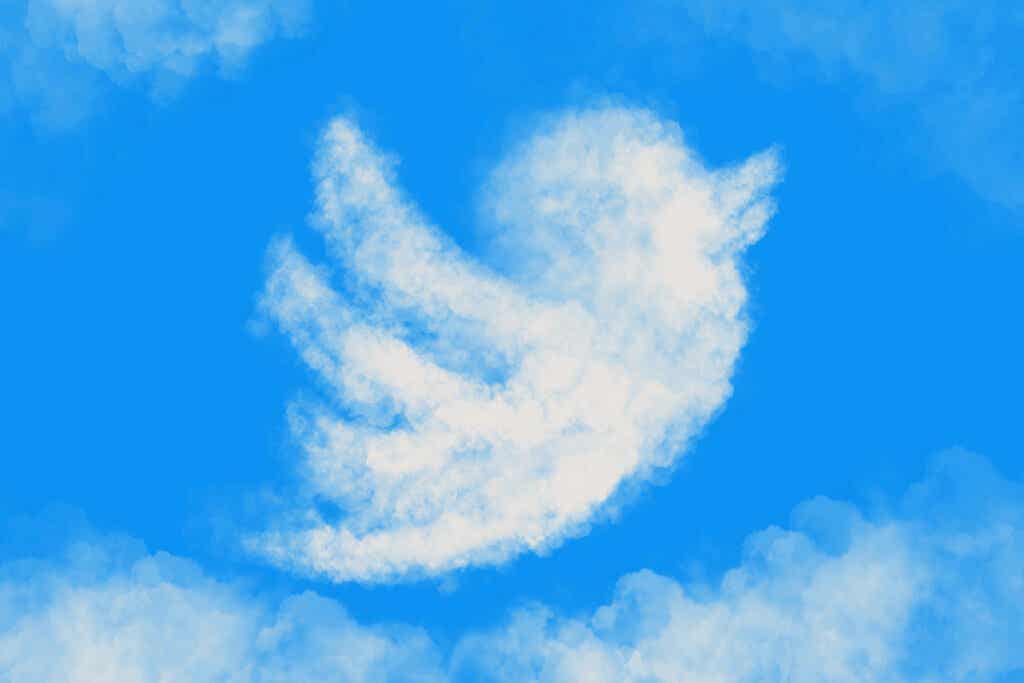 Nuage en forme du logo Twitter. 