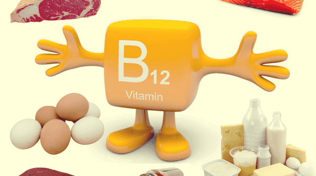 Pastille et aliments avec de la vitamine B12.